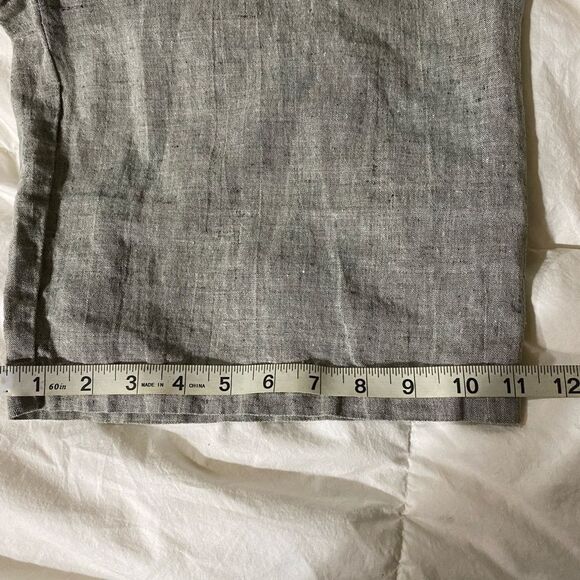 Hot Cotton SZ 2X Linen Blend Wide Leg Cropped Pants Elastic Tie Waist Langenlook - Picture 8 of 11